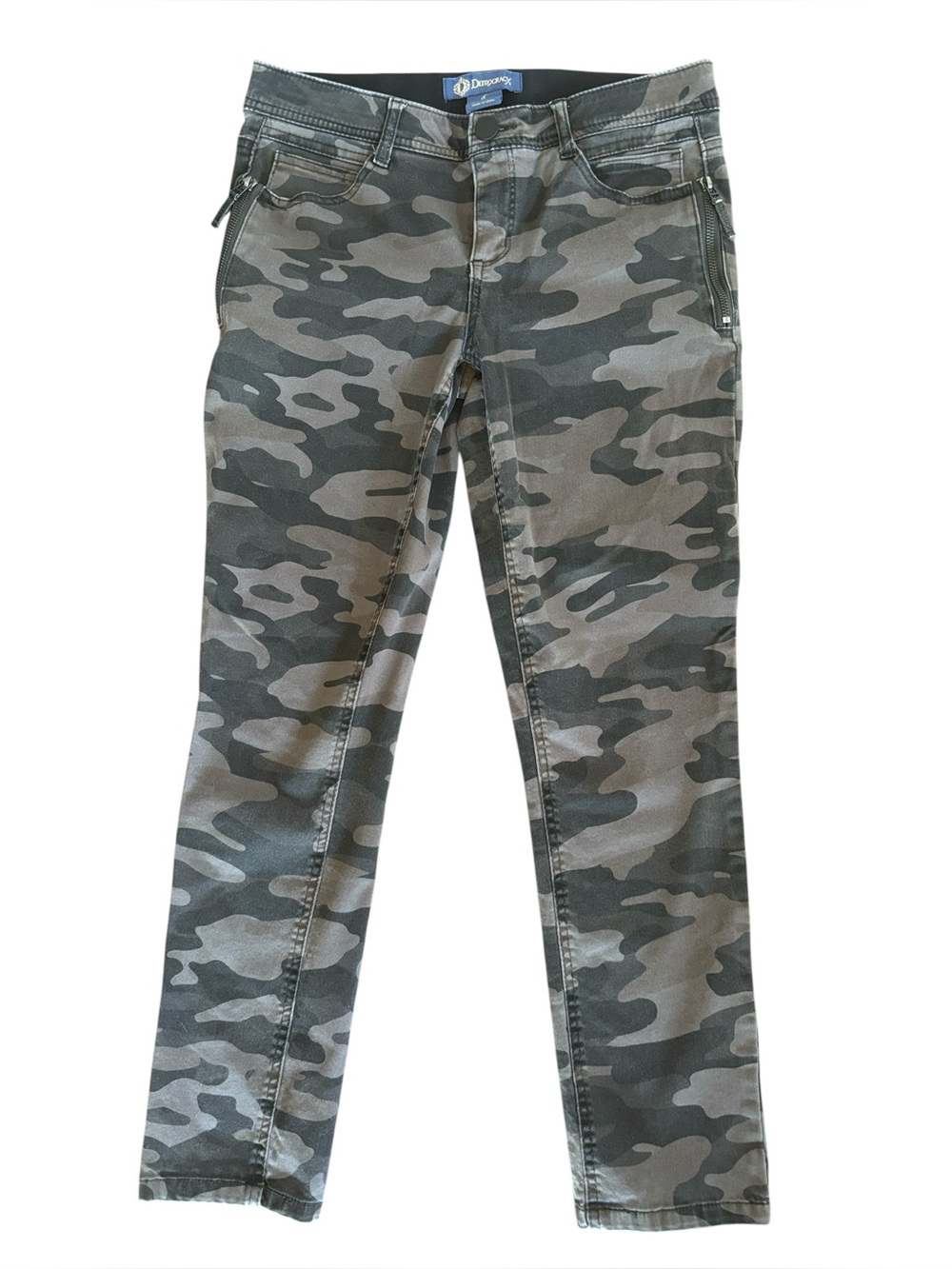 Democracy Ab Solution Gray Black Camo Denim Skinny Jean Size 6